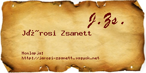 Járosi Zsanett névjegykártya